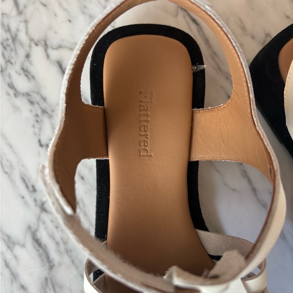 Flattered White Woven Leather Slingback Sandals - Picture 4 of 7